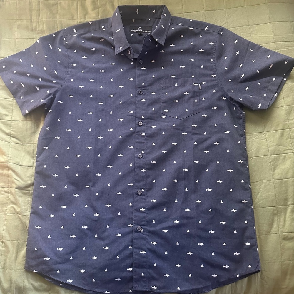 Moloka’i Surf Co. Men's Navy Blue Short Sleeve Shirt